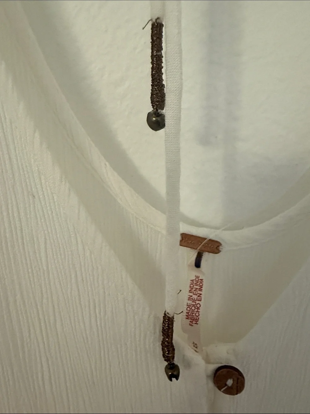 NEW Free People Boho White Button-Front Maxi Dress M